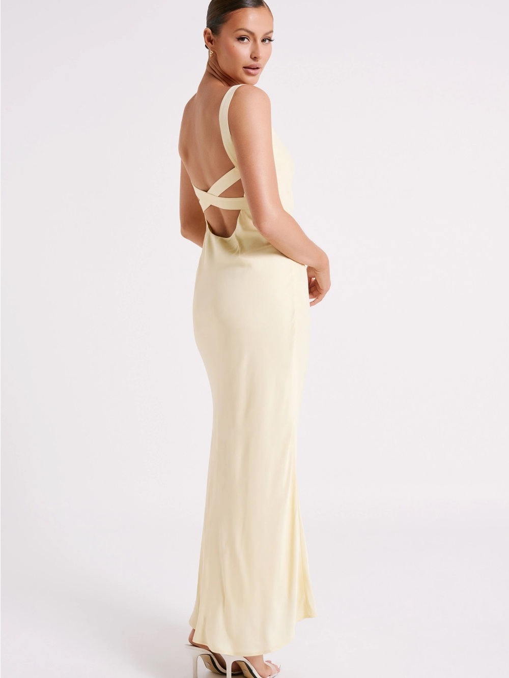 Meshki Ensley
Satin Maxi Dress - Light Yellow XS